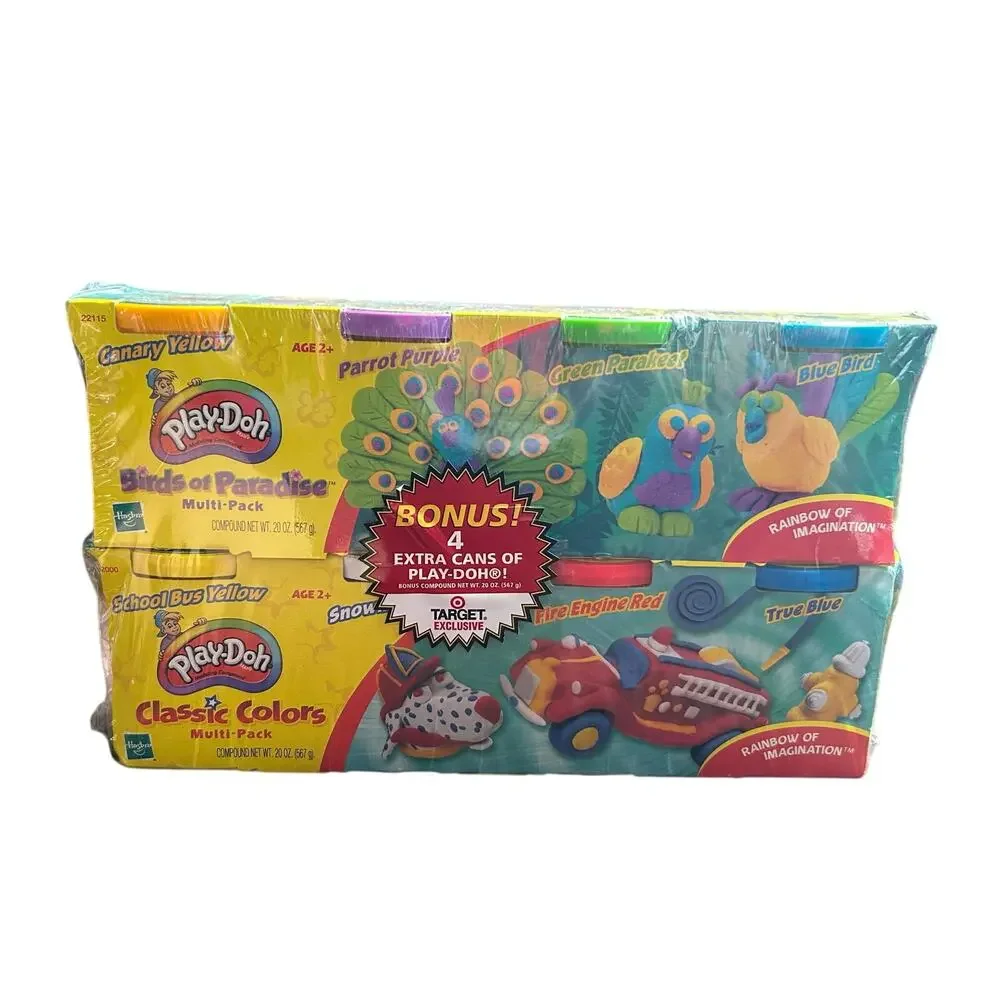 2002 Vintage New Seal Playdoh Birds Of Paradise and Classic Colors Packs Bundle